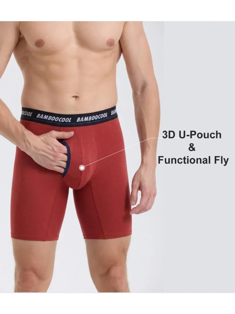 Men's Long Boxer Briefs - Performance Sports Underwear, Comfortable Multi-Pack